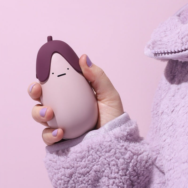 Techgear 茄子寶寶雙面暖手寶 H-W-05GR (紫色) - 4800mAh、雙面發熱、Type-C充電